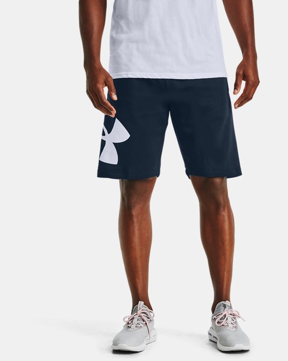 Men's UA Rival Fleece Logo Shorts, Navy, pdpMainDesktop image number 0